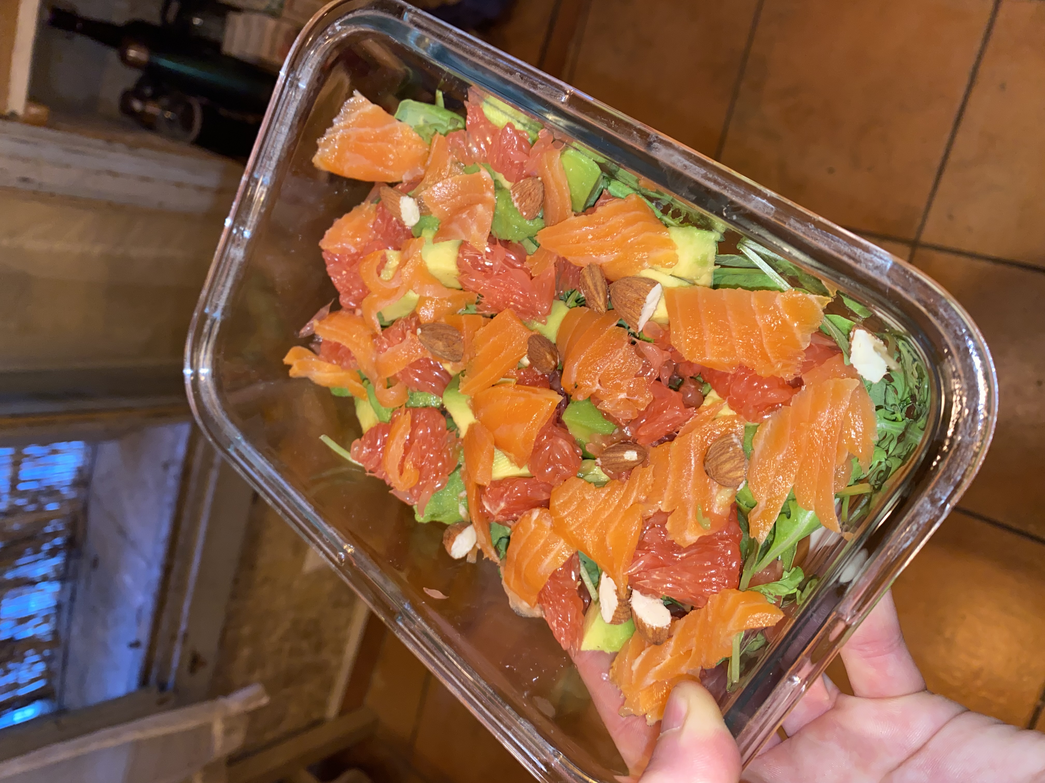 Salmon avocado pomelo salad