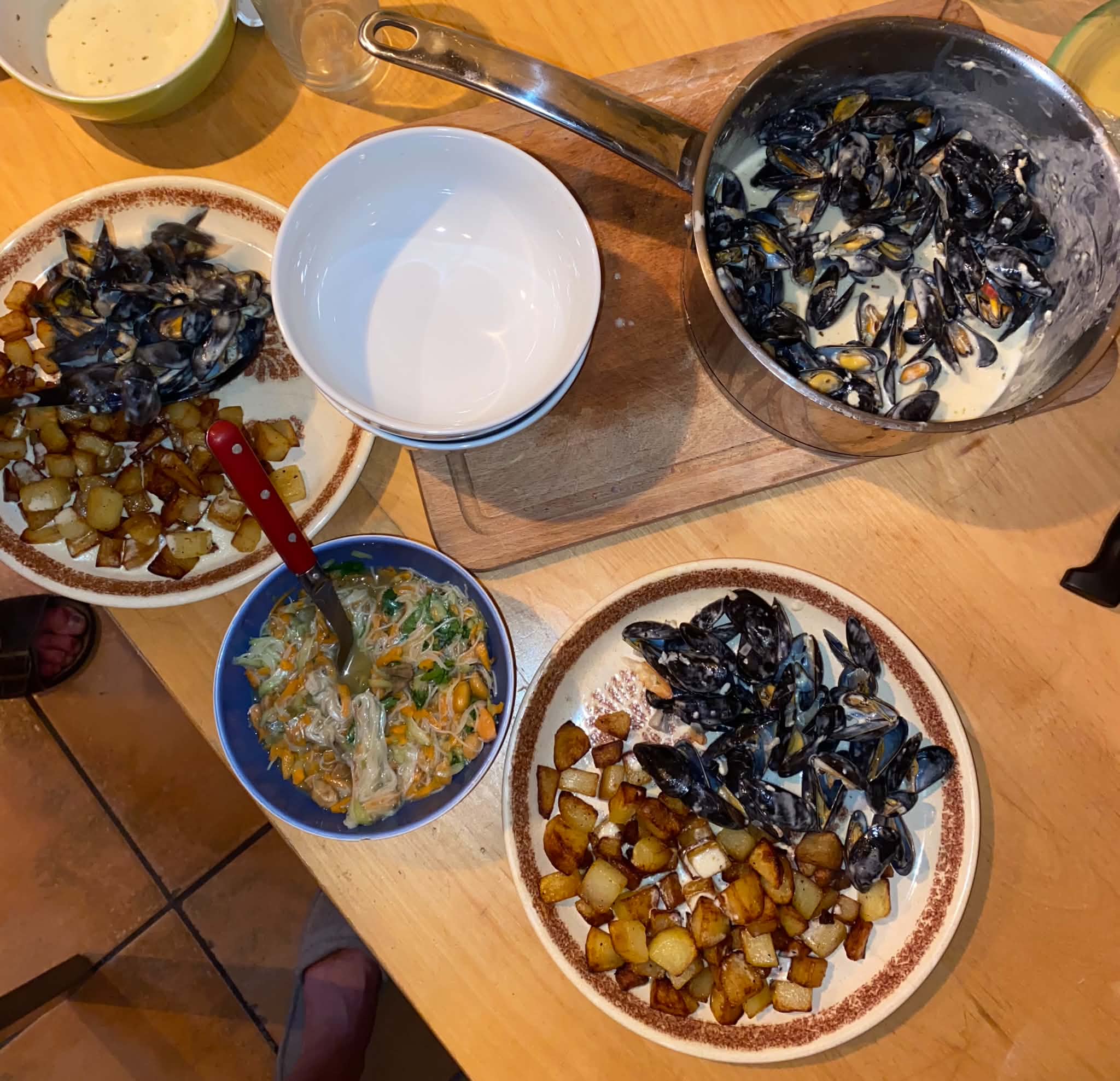 Blue Mussels and Chips